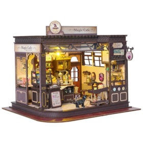Kit de Montar Magic Cafe Book Nook Diorama para prateleira - Hands Craft