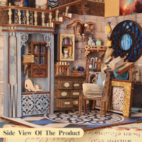 Kit de Montar Nebula Common Room Book Nook Diorama para prateleira - Hands Craft