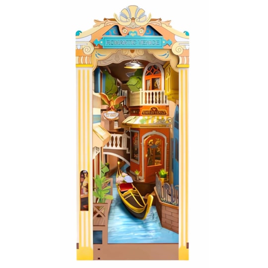 Kit de Montar Romantic Venice Book Nook - Diorama para prateleira - Hands Craft Rolife