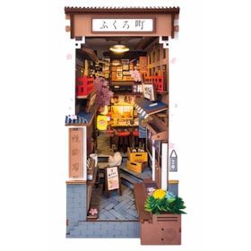 Kit de Montar Sakura Wine Alley Book Nook - Diorama para prateleira - Hands Craft Rolife