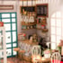 Kit de Montar Simon's Cafe Book Nook Diorama para prateleira Hands Craft Rolife