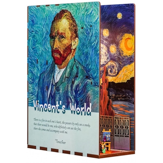 Kit de Montar Vincent's World Book Nook Diorama para prateleira - Hands Craft Tonecheer