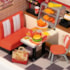Kit de Montar Yum Yum Burger Book Nook Diorama para prateleira - Hands Craft Rolife