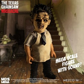 Leatherface 38 cm O Massacre da Serra Elétrica 1974 - Mega Scale Talking Doll - Mezco