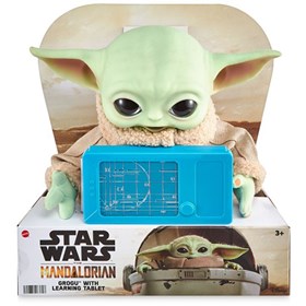 Pelúcia The Child com Tablet Grogu Baby Yoda 28 cm Star Wars Mattel