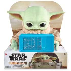 Pelúcia The Child com Tablet Grogu Baby Yoda 28 cm Star Wars Mattel