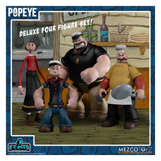 Popeye Boxed Set - 5 Point Figures - Mezco