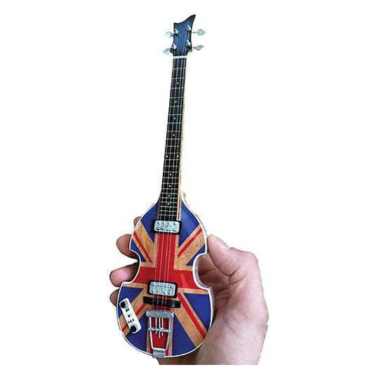 Réplica Baixo Guitarra Miniatura Paul Mccartney Union Jack Hofner Violin Beatles Axe Heaven