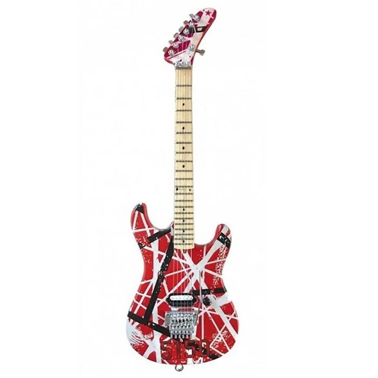Réplica Guitarra Miniatura Eddie Van Halen 5150 Red White & Black Axe Heaven