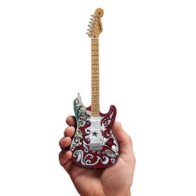 Réplica Guitarra Miniatura Jimi Hendrix Fender Stratocaster Saville Theatre Axe Heaven