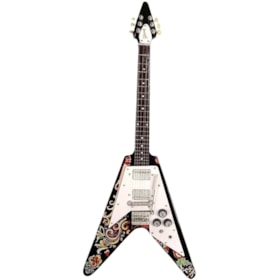 Réplica Guitarra Miniatura Jimi Hendrix Gibson Psychedelic Flying V - Axe Heaven