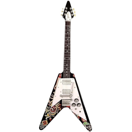Réplica Guitarra Miniatura Jimi Hendrix Gibson Psychedelic Flying V - Axe Heaven