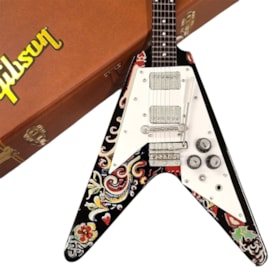 Réplica Guitarra Miniatura Jimi Hendrix Gibson Psychedelic Flying V - Axe Heaven