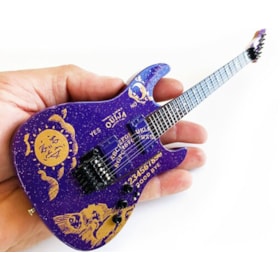 Réplica Guitarra Miniatura Kirk Hammett Ouija Purple Sparkle ESP Metallica Axe Heaven